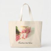 Jumbo bruiloft canvas tas met roze roos foto (Voorkant)