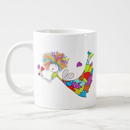 JUMBO Ceramic Fairy Mug Extra Grote Beker (Links)