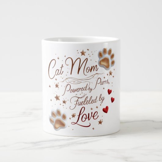 Jumbo Chat Maman Mug - Amour Extra, Poudres Extra, (Devant)