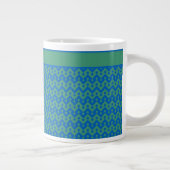 Jumbo Coffee Mok, Emerald en Blue Geometric Beker (Rechts)