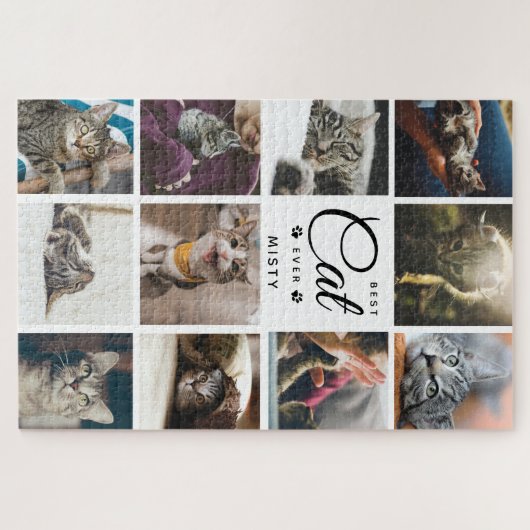 Jumbo Custom Cat Pet Photo Collage Paw Legpuzzel (Horizontaal)