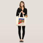 Jumbo Einkaufstasche Frohes Weihnachtsfest Grote Tote Bag (Voorkant (model))