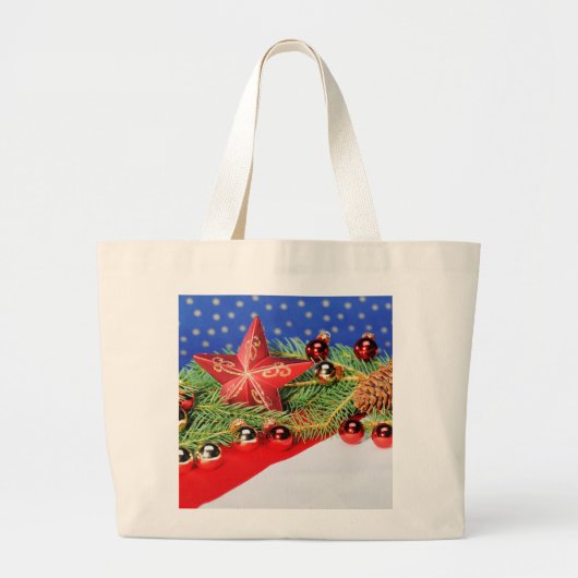 Jumbo Einkaufstasche Frohes Weihnachtsfest Grote Tote Bag (Voorkant)