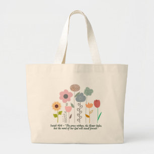 Jumbo Floral Isaiah 40:8 Sac fourre-tout