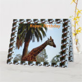 Jumbo Giraffes carte d'anniversaire, (Fleur jaune)