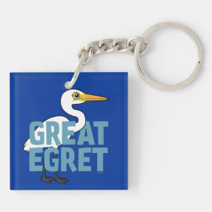 Jumbo Great Egret Sleutelhanger