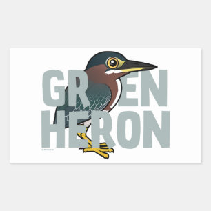 Jumbo Green Heron Rechthoekige Sticker