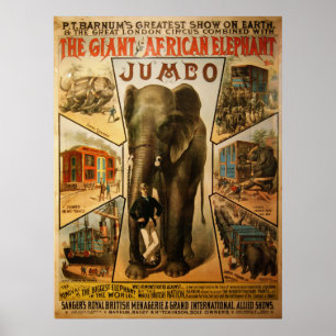 Jumbo, het Giant African Elephant Poster