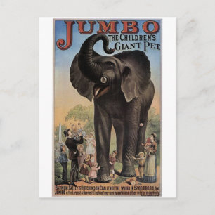 Jumbo het Giant Elephant Retro Theater Briefkaart