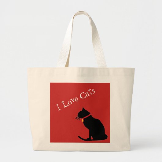 Jumbo I Love Cats Red and White Graphic Tas (Voorkant)