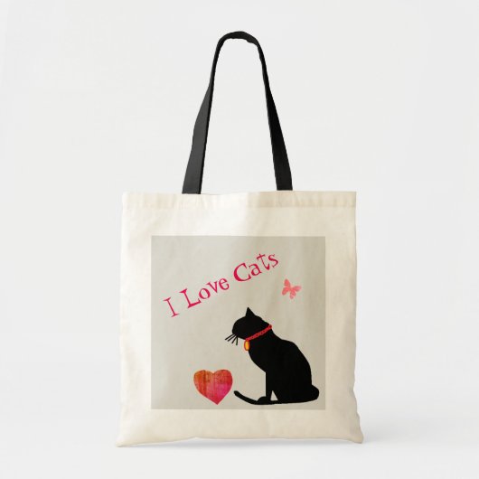 Jumbo I Love Cats Red and White Graphic Tas (Voorkant)