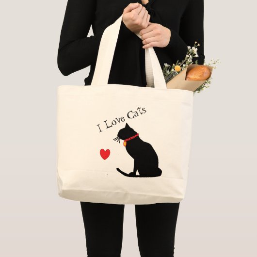 Jumbo I Love Cats Red Heart and White Graphic Tas (Voorkant (product))