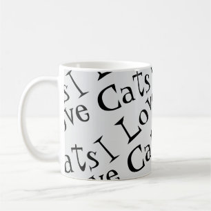 Jumbo I Love Cats Zwart-wit Graphic Tas Koffiemok