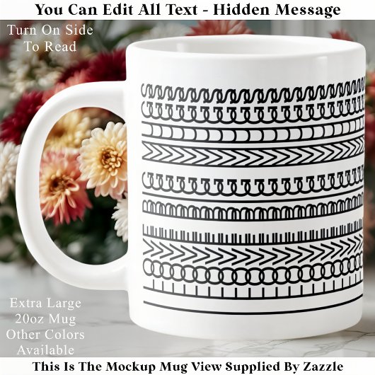 Jumbo J'aime les grands mugs Message caché drôle p