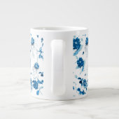 Jumbo Mok-Blue Floral Coffee Mok (Achterkant)