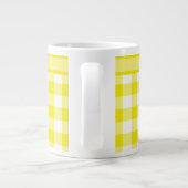 Jumbo Mok, Lemon Yellow Check Gingham Pattern Jumbo Beker (Achterkant)