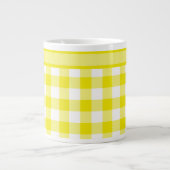 Jumbo Mok, Lemon Yellow Check Gingham Pattern Jumbo Beker (Voorkant)