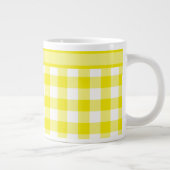 Jumbo Mok, Lemon Yellow Check Gingham Pattern Jumbo Beker (Rechts)