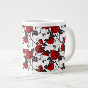 Jumbo Mok-Red Rose Vine Extra Grote Mok