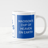 Jumbo-mok voor aangepaste naam en tekst extra grote beker (Rechts)