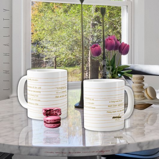 Jumbo Mug à la limite par la poète Adiela Akoo