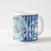 Jumbo mug bleu Noël aux zèbres de Noël 2018 (Devant droit)