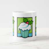 Jumbo Mug de Noël Holly Cupcake (Devant)