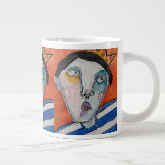 Jumbo Mug - Enveloppé en bleu (Droite)