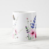 Jumbo Mug - Lavande, Fleurs roses, Papillon (Devant)