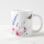 Jumbo Mug - Lavande, Fleurs roses, Papillon (Droite)