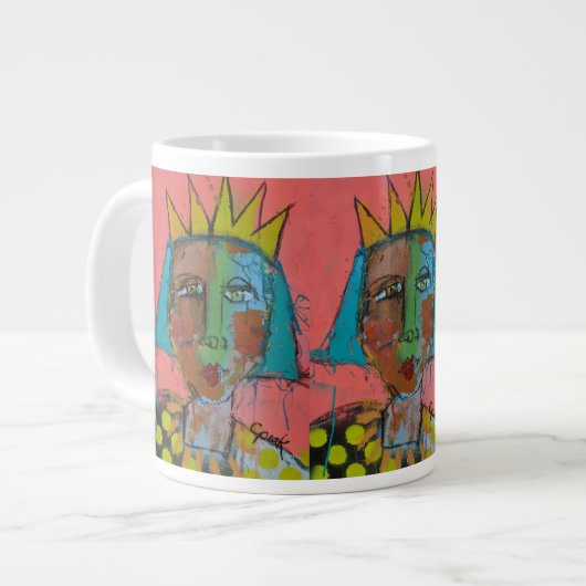Jumbo Mug - Peinture à vaporiser et couronne (Devant gauche)
