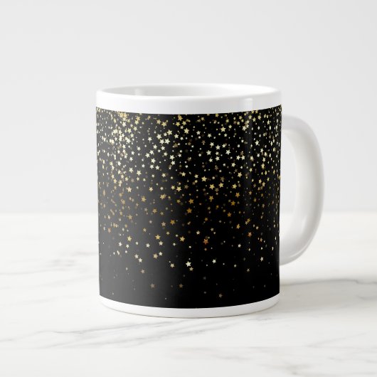Jumbo Mug Petite Golden Stars-Noir (Devant droit)