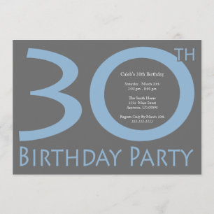 Jumbo Numbers Birthday Party (blauw / grijs) Kaart