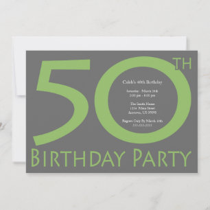 Jumbo Numbers Birthday Party (Linggroen / grijs) Kaart