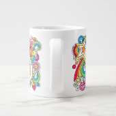 JUMBO Paix psychédélique Amour et Bonheur Mug ♥ (Dos)
