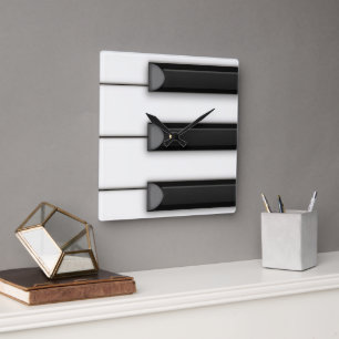 Jumbo Piano Keys Illustratie Muziek Vierkante Klok