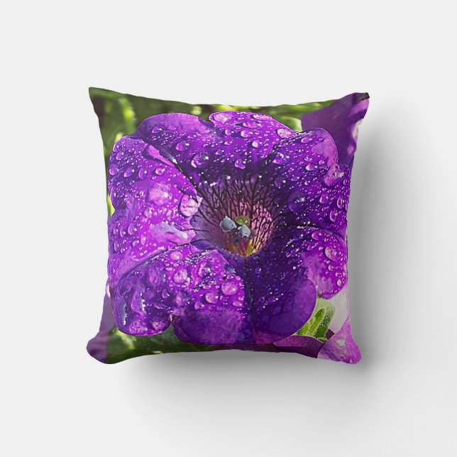 Jumbo Purple Petunia Coussin de fleurs (Recto)