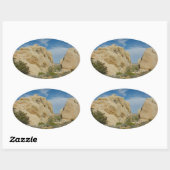 Jumbo Rocks in Joshua Tree National Park Ovale Sticker (Vel)