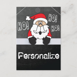 Jumbo Santa Chalkboard Style Label Kaart