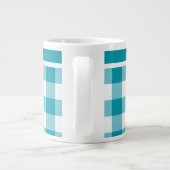Jumbo-sized Mok, Blauwgroen en wit Check Gingham Jumbo Mok (Achterkant)