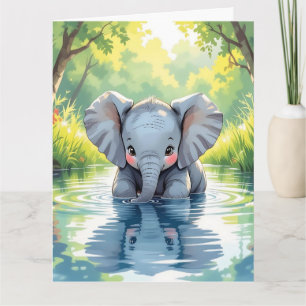 Jumbo-sized olifant en kleurplaat verjaardag kaart