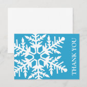 Jumbo Sneeuwvlok Dank Je Kaart (Blauw/Wit) (Voorkant / Achterkant)