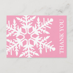 Jumbo Sneeuwvlok Dankkaart (Roze / Wit) Kaart