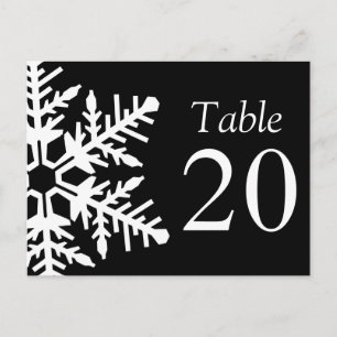 Jumbo Sneeuwvlok Tafelnummers (Zwart/Wit)