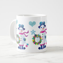 Jumbo Snowman Kaleidoscope Collectie Kerstmis Extra Grote Beker