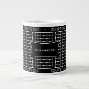 JUMBO SOUP MUG - SILVER MESH PRINT EXTRA GROTE MOK