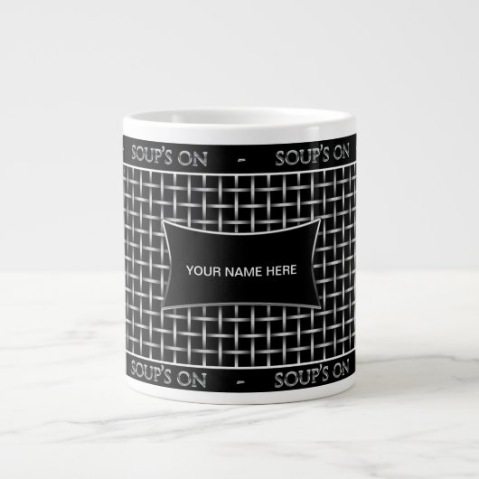 JUMBO SOUP MUG - SILVER MESH PRINT EXTRA GROTE MOK (Voorkant)