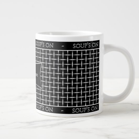 JUMBO SOUP MUG - SILVER MESH PRINT EXTRA GROTE MOK (Rechts)