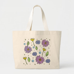Jumbo Tas met leuke lichte eigenzinnige bloemetjes