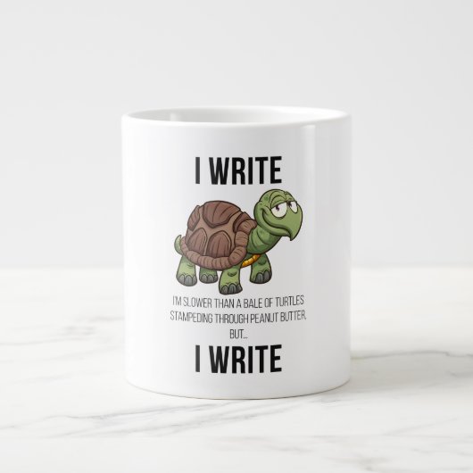 Jumbo Word Turtle Coffee-Mok Extra Grote Beker (Voorkant)
